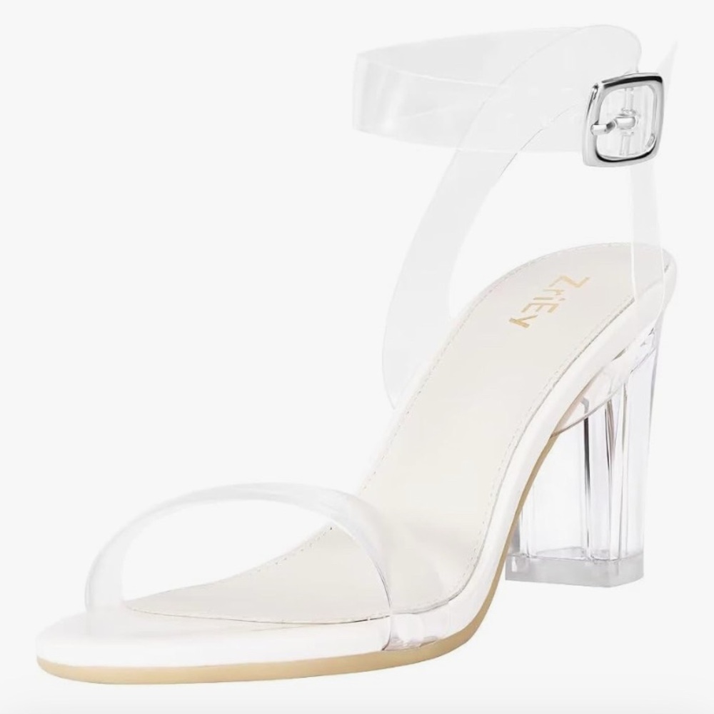 Elegant Clear Strap Heels